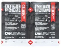 CVN Hexagon Chest Seal venttiilitön ilmarintasidos, 2-Pack
