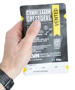 CVN Hexagon Chest Seal venttiilillinen ilmarintasidos, 2-Pack