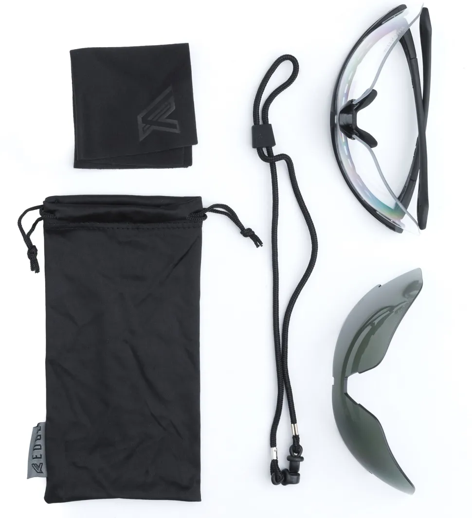 Edge Tactical Overlord ballistiset suojalasit, Kirkas/G-15 linssisetti, Vapor Shield
