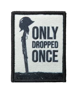 Forgotten Weapons Only Dropped Once moraalimerkki