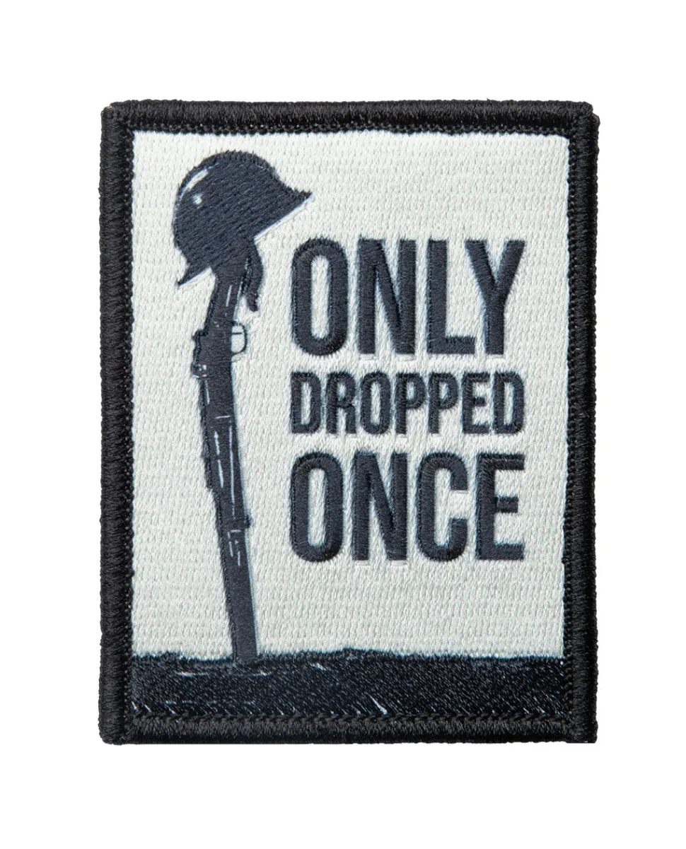 Forgotten Weapons Only Dropped Once moraalimerkki