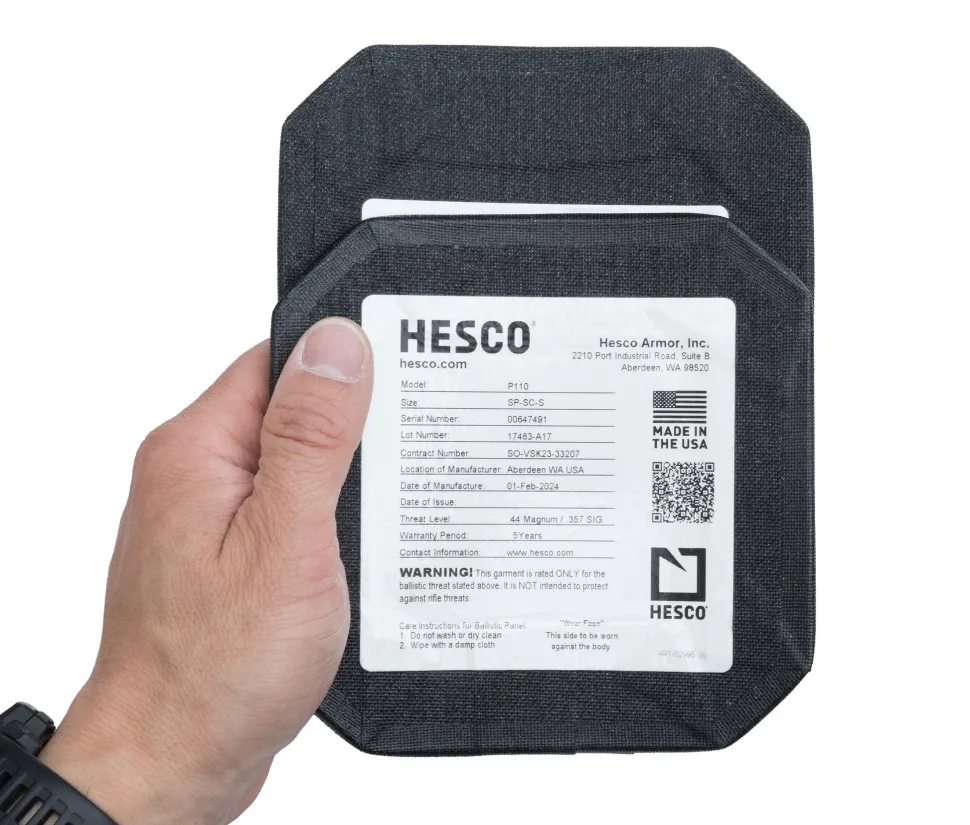 Hesco P110 kylkisuojalevy, NIJ IIIA+, Stand Alone