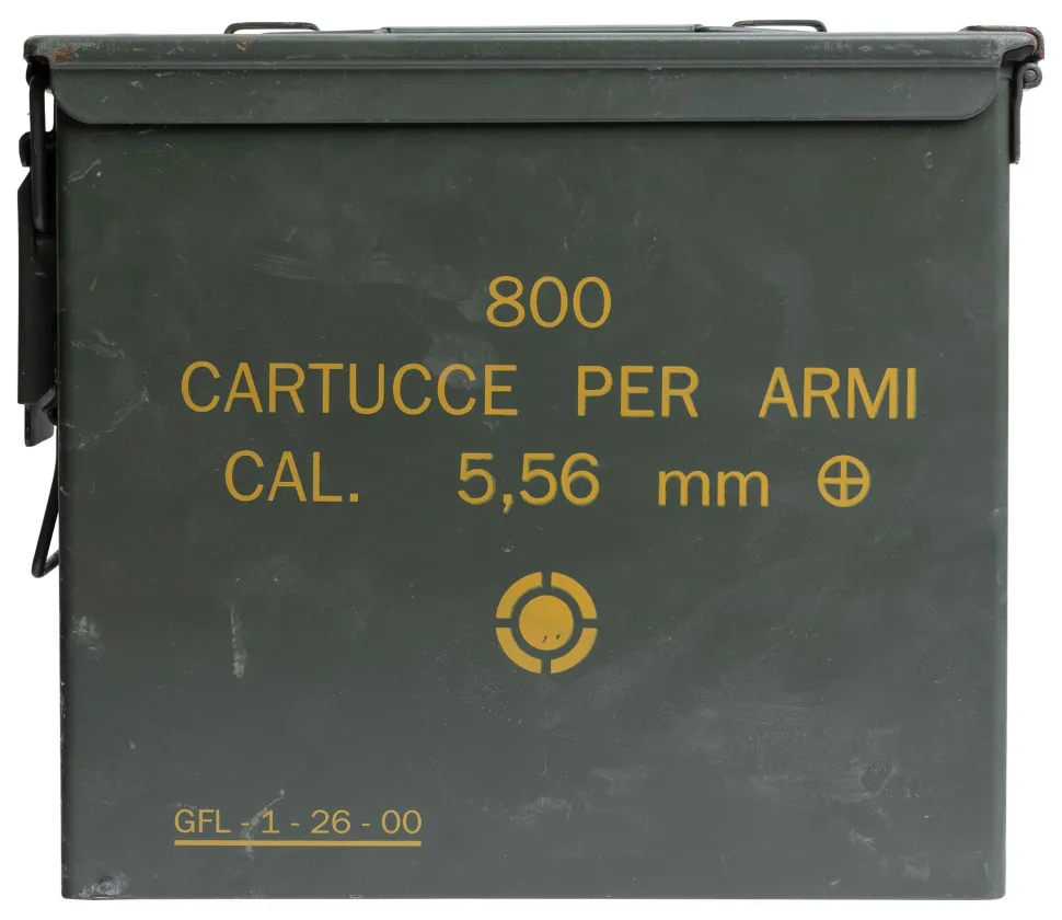 Italialainen korkeampi ammuslaatikko, 5.56 mm, ylijäämä