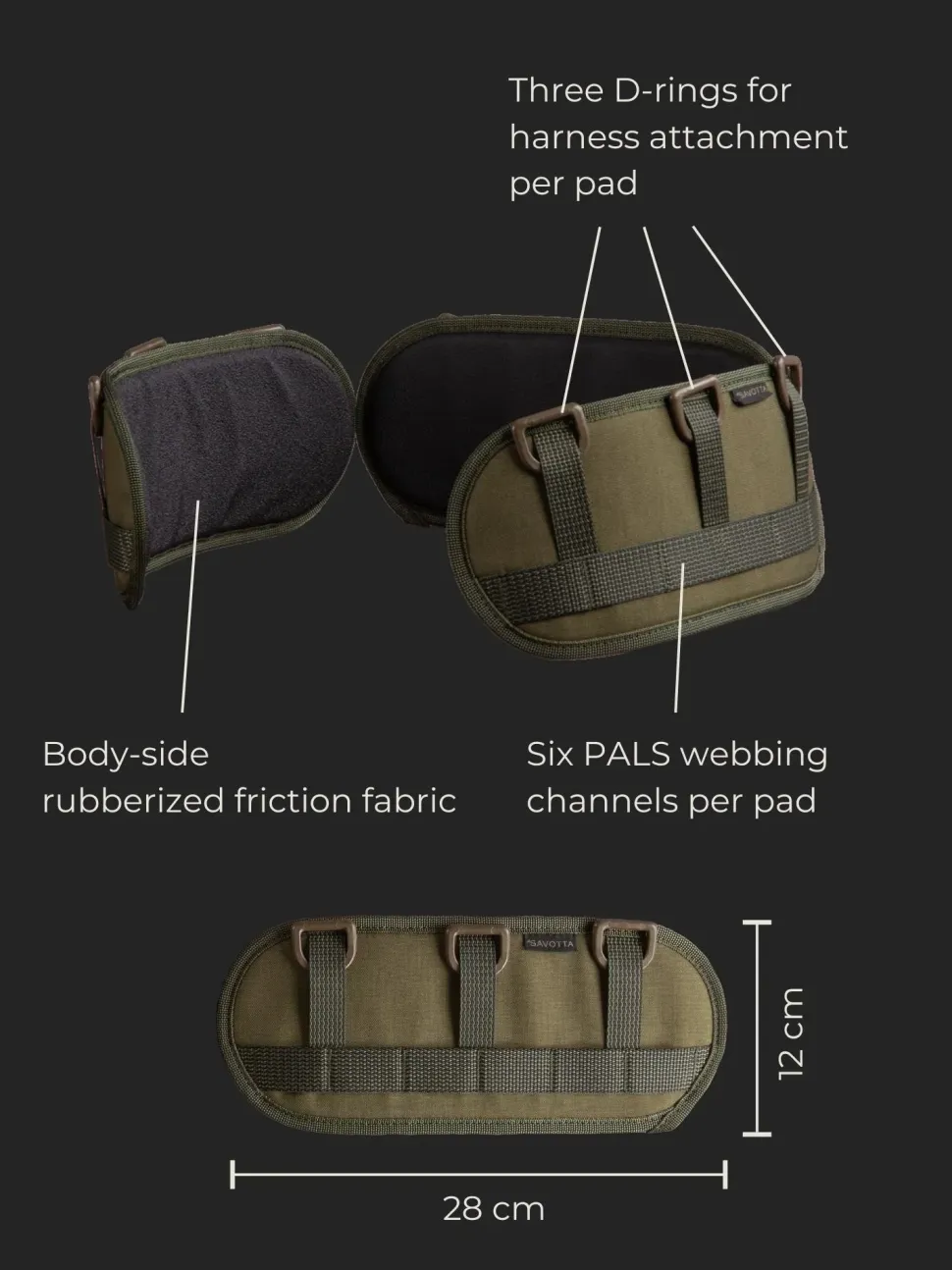 Savotta Valjas 3-Piece Belt Pad pehmuste