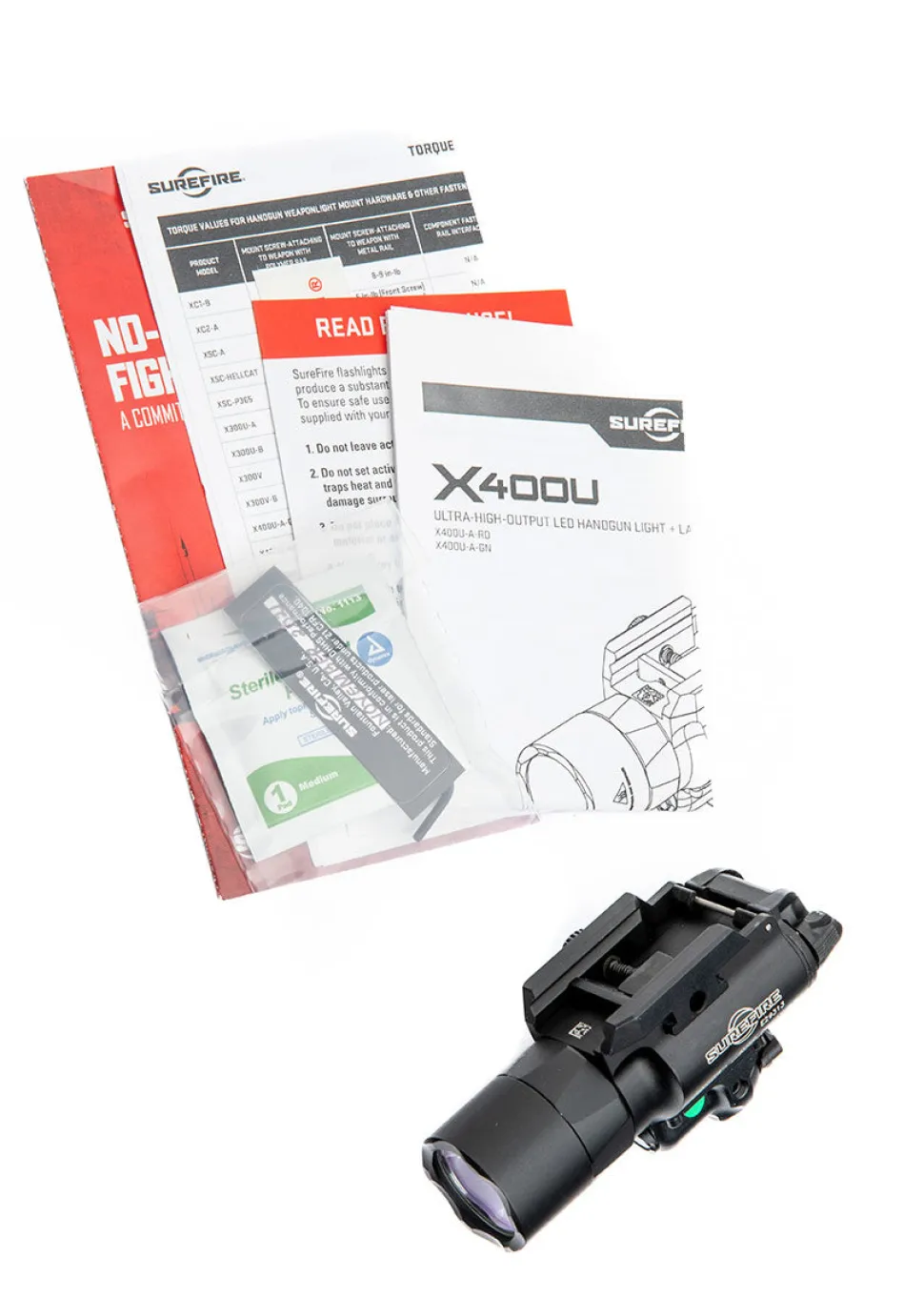 SureFire X400U-A-GN asevalo vihreällä laserilla, 1000 lm