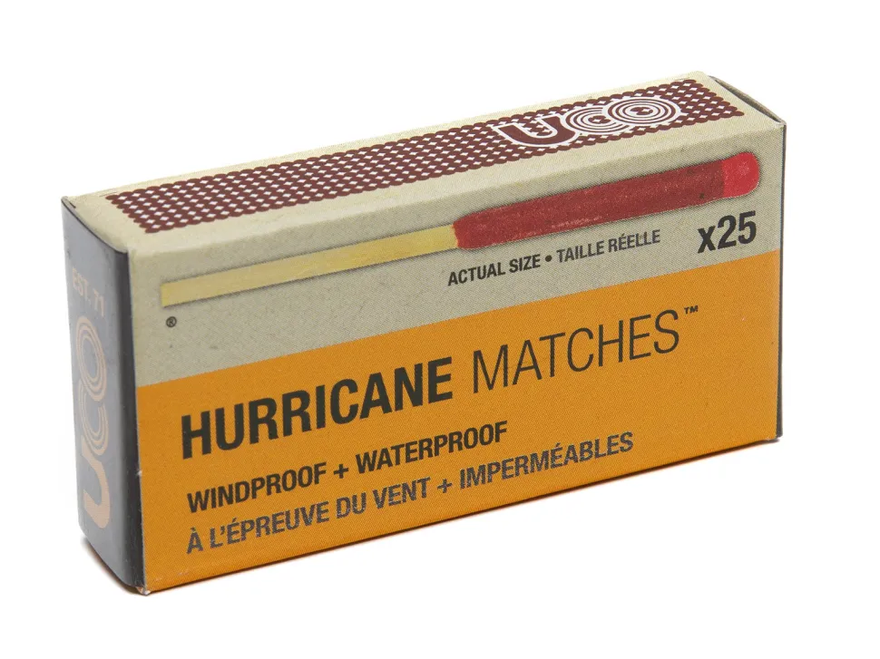 UCO Hurricane Matches myrskytikut