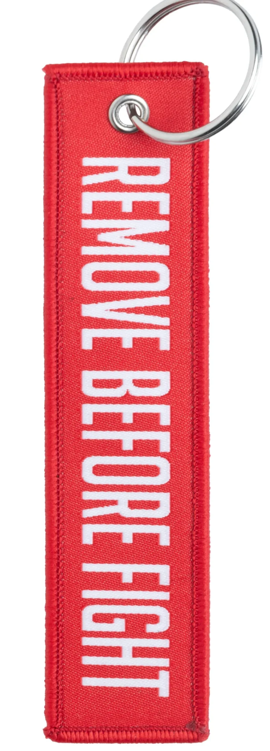 Varusteleka avaimenperä, NIMI + REMOVE BEFORE FIGHT