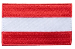 Varusteleka Itävallan hihalippu, 77 x 47 mm