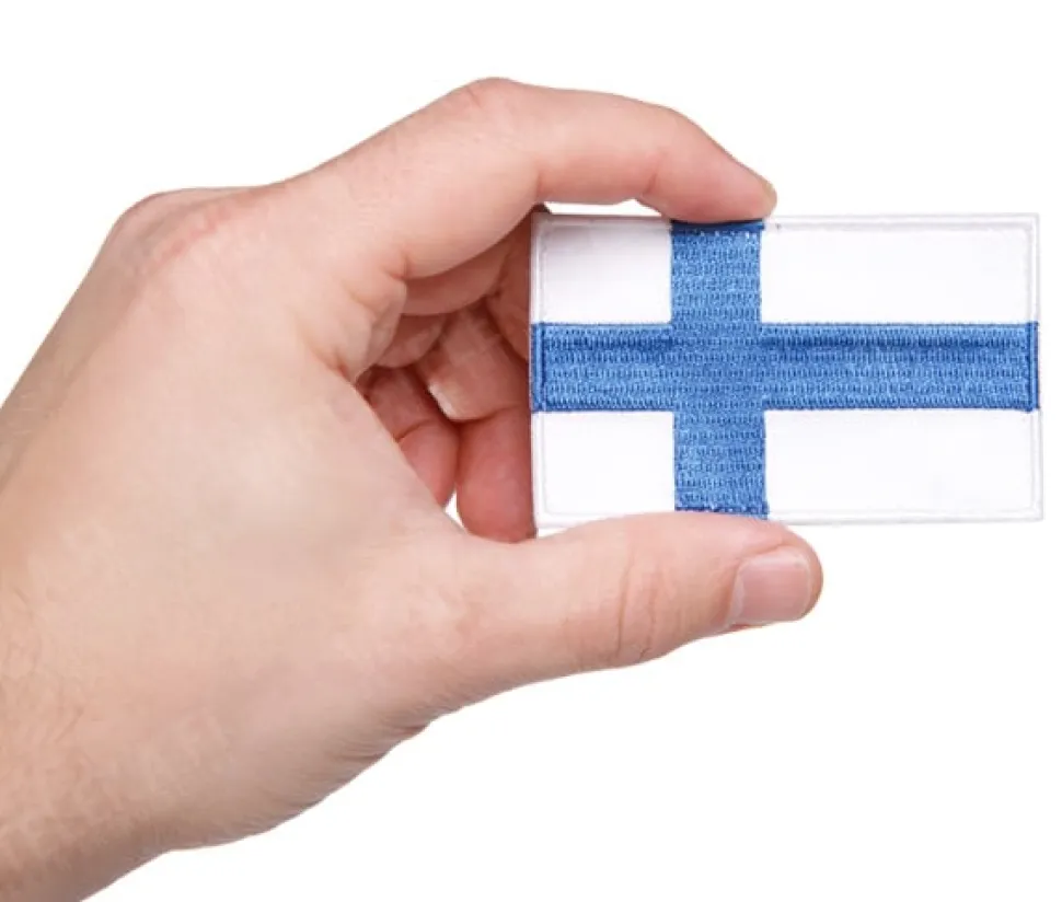 Varusteleka Suomen hihalippu, 77 x 47 mm