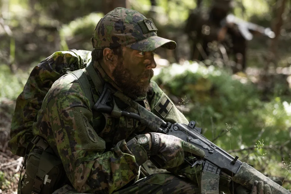 Varusteleka Suomen hihalippu, 77 x 47 mm